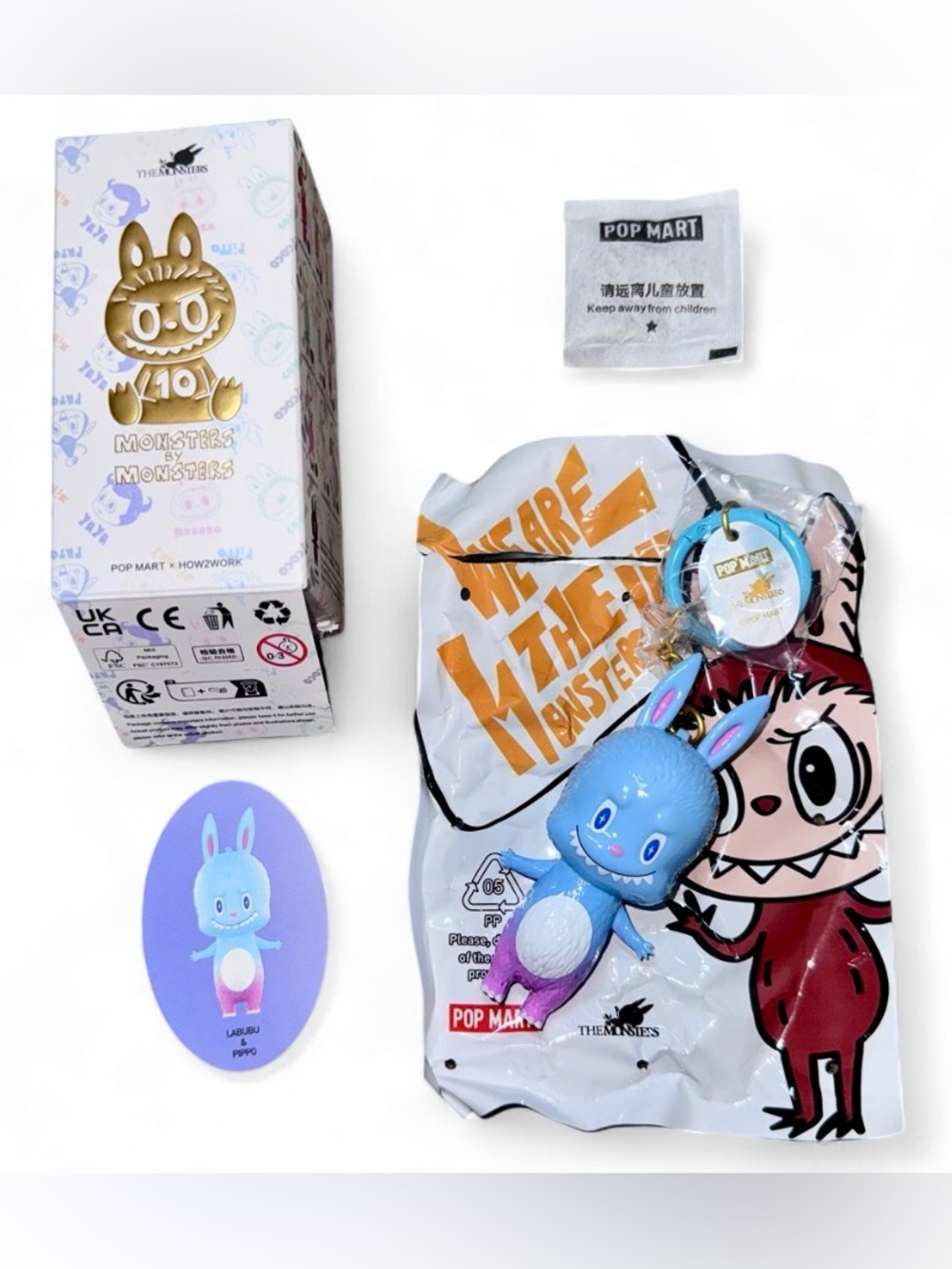 POP MART THE MONSTERS x PIPPO – 10th Anniversary Series Labubu Keychain 💙💜